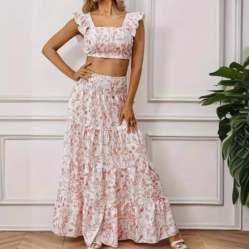 2024 Summer Popular estampado Popular Half Skirt Top Top Top Malk Skirt Set Women's Clothing