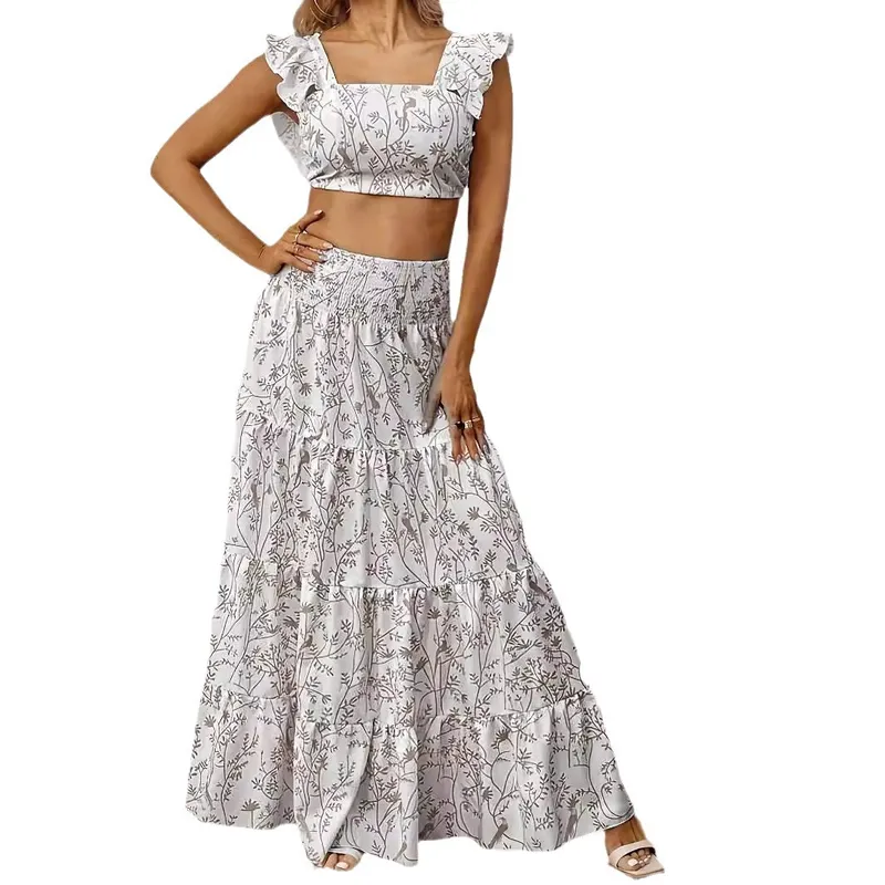 2024 Summer Popular estampado Popular Half Skirt Top Top Top Malk Skirt Set Women's Clothing