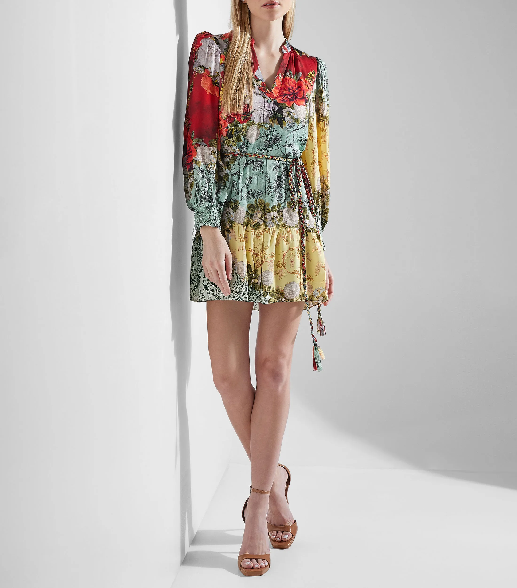 Alice and Olivia Vestido mini con manga larga estampado Misty Mujer