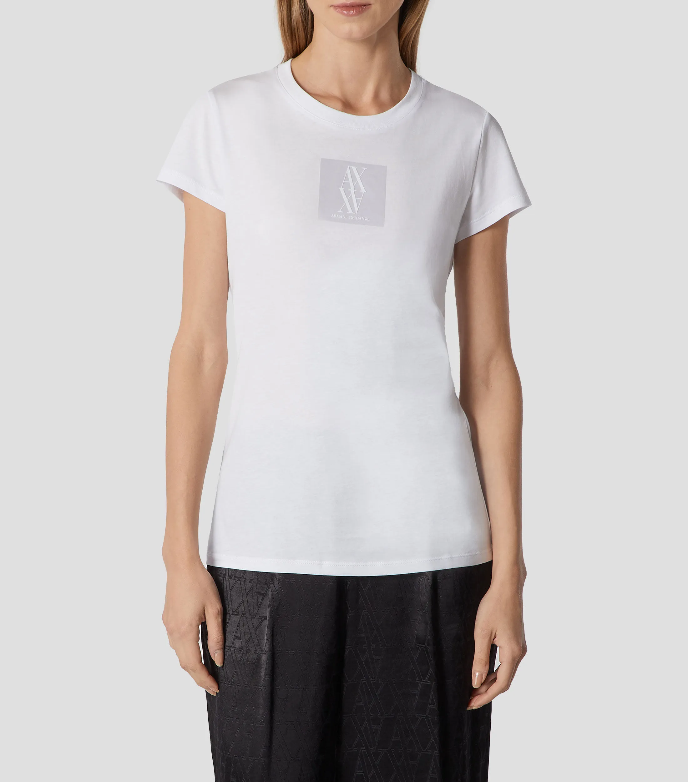 Armani Exchange Playera cuello redondo manga corta con logo Mujer