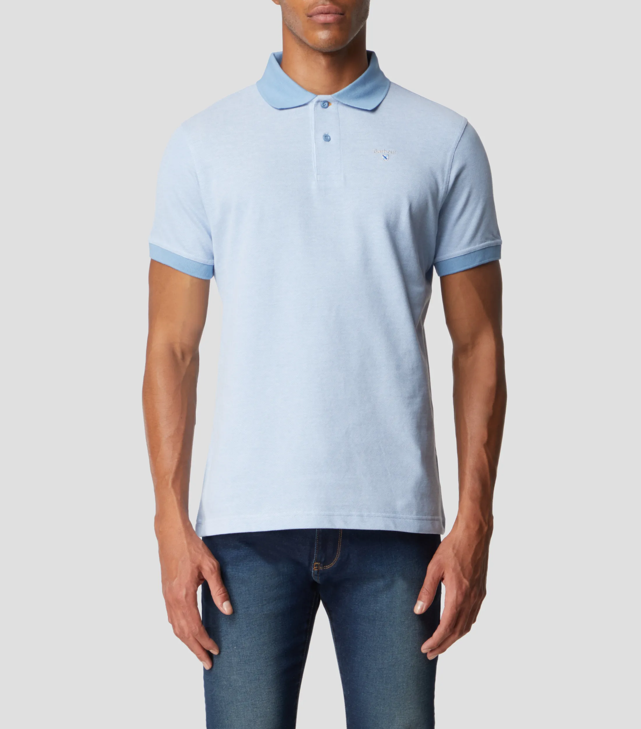 Barbour Playera tipo polo lisa de manga corta Hombre