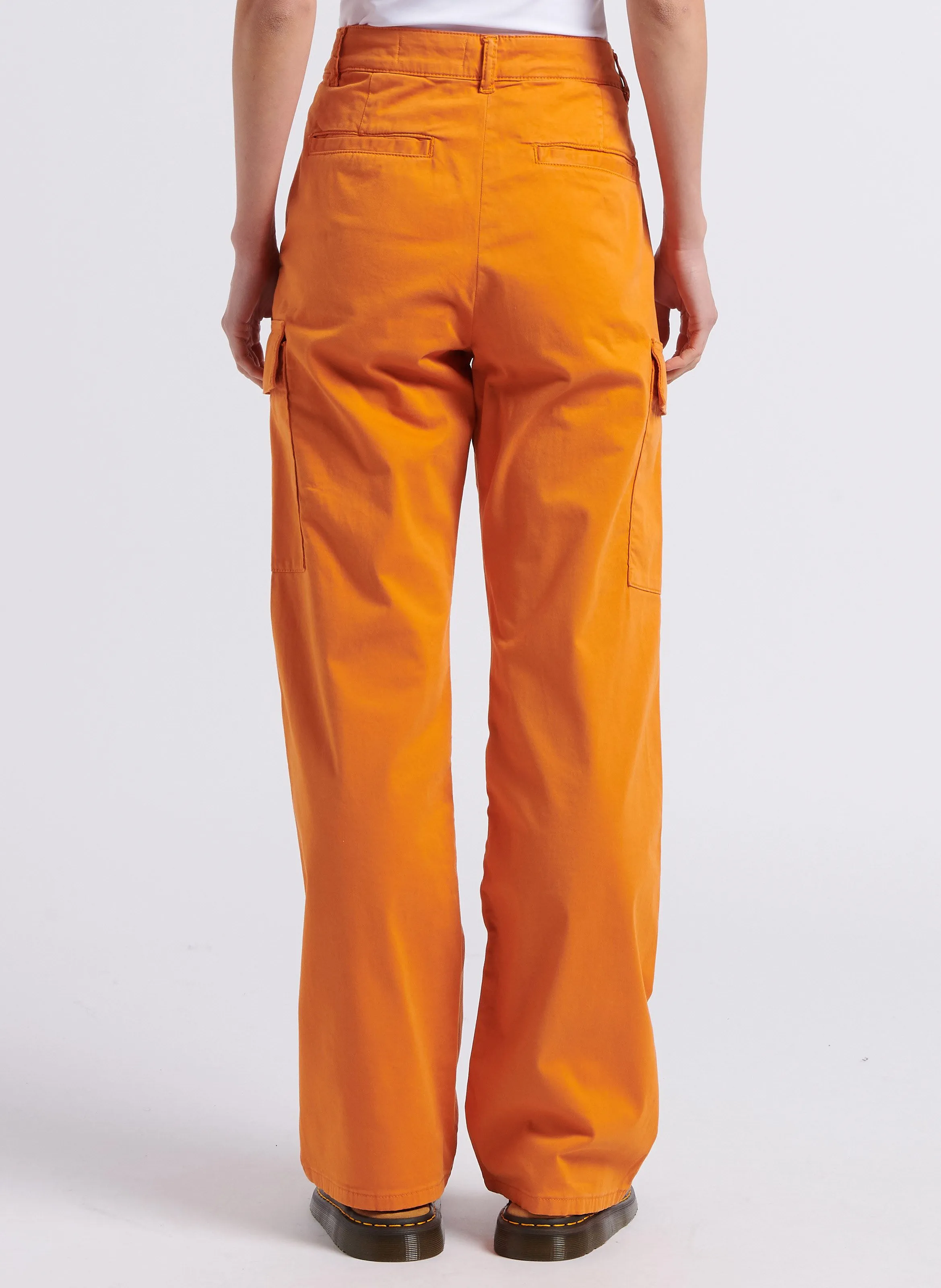 BATTLE 2 - Pantalón cargo de mezcla de algodón en naranja