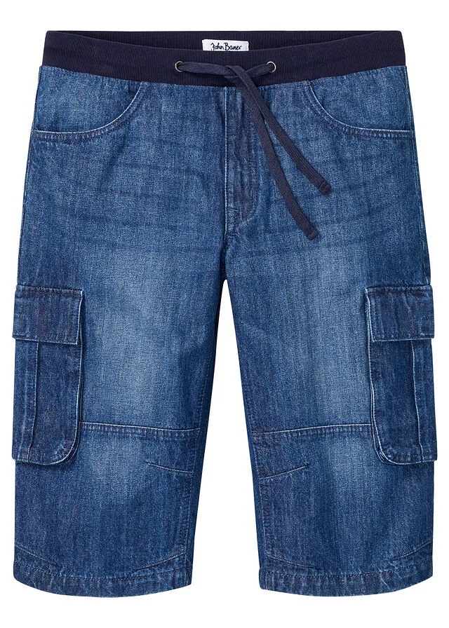 Bermuda vaquera larga de corte holgado Denim