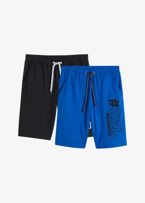 Bermudas de punto (2 unidades), regular fit Azul ártico + antracita jaspeado estampado