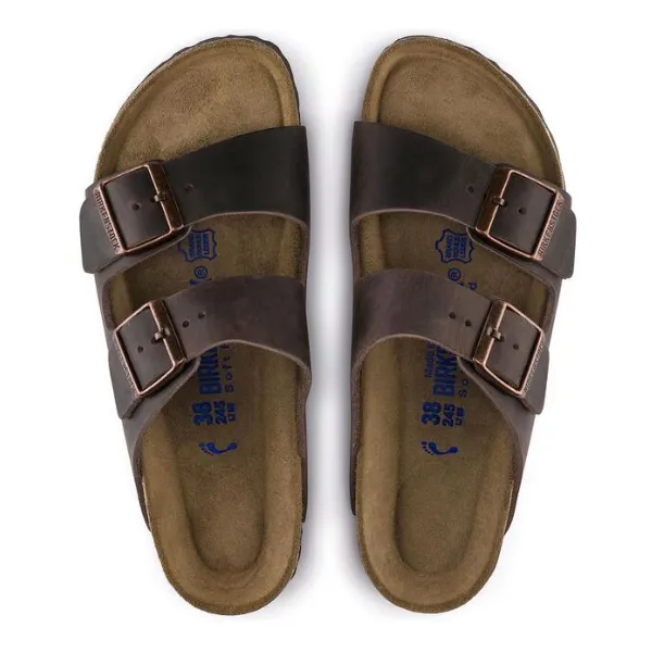 Birkenstock Arizona Plantilla suave para mujer Piel engrasada Habana