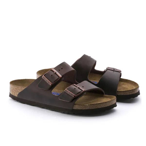 Birkenstock Arizona Plantilla suave para mujer Piel engrasada Habana