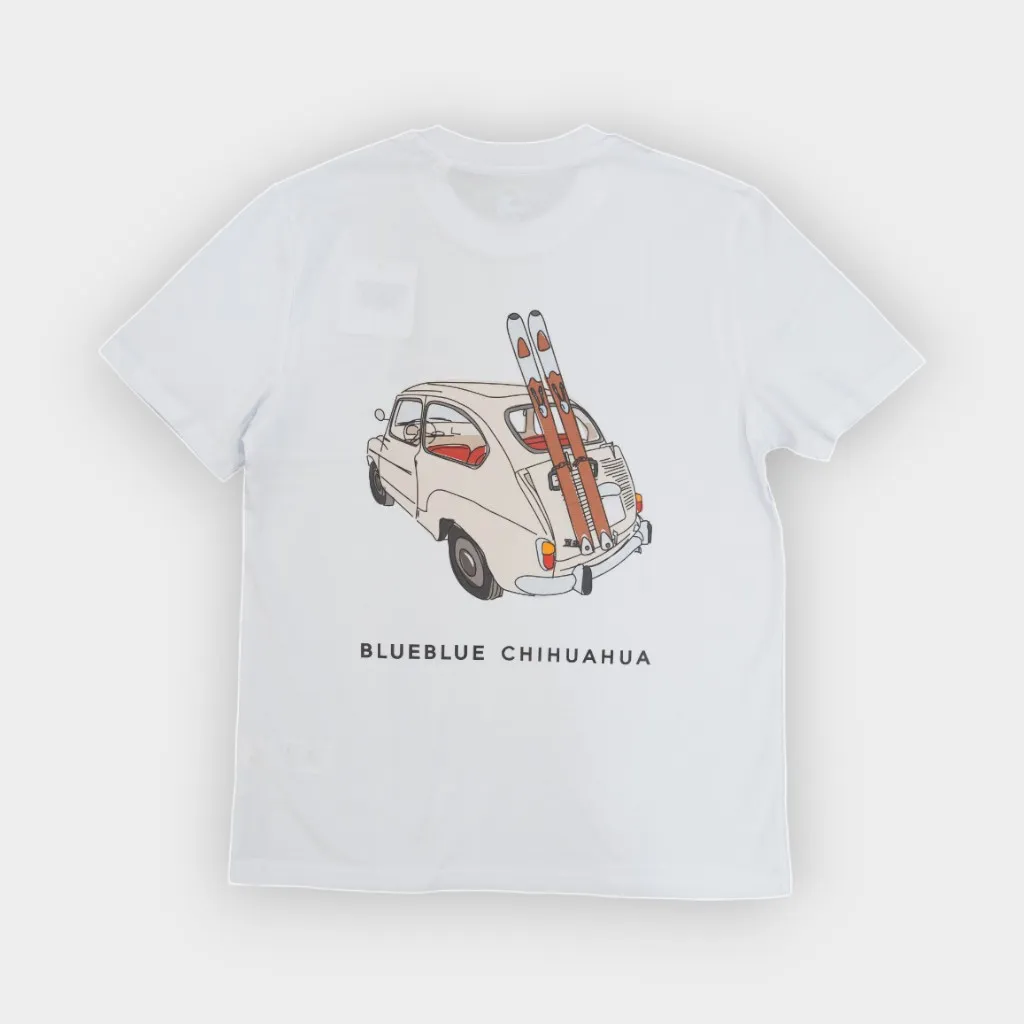 Blueblue Chihuahua – Camiseta algodón orgánico Coche 600 esquiador white