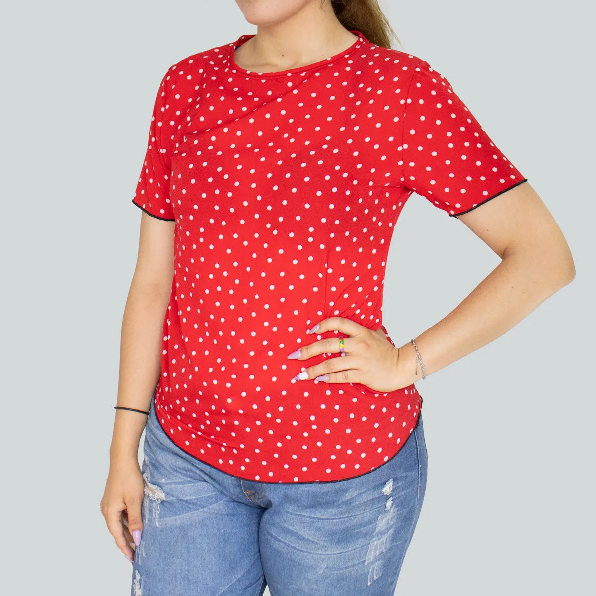 Blusa Casual para Dama con Diseo de Puntos