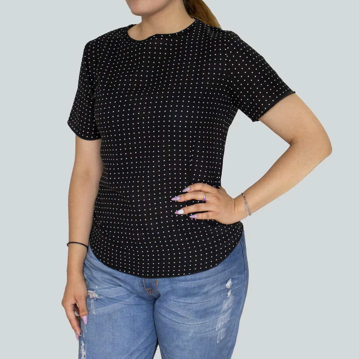 Blusa Casual para Dama con Diseo de Puntos