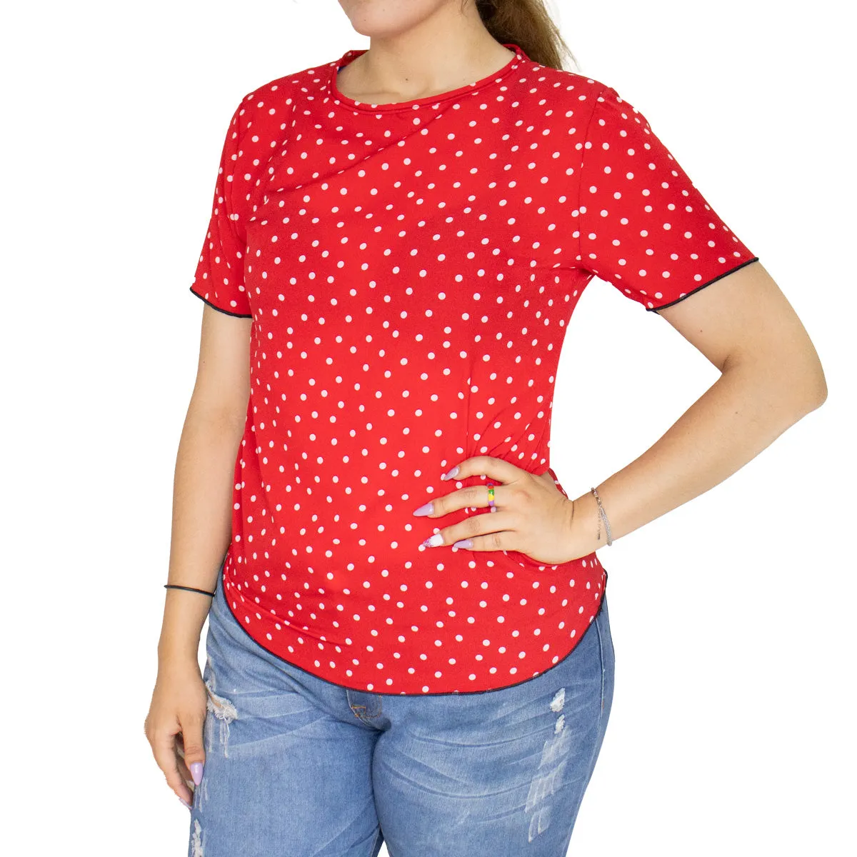 Blusa Casual para Dama con Diseo de Puntos