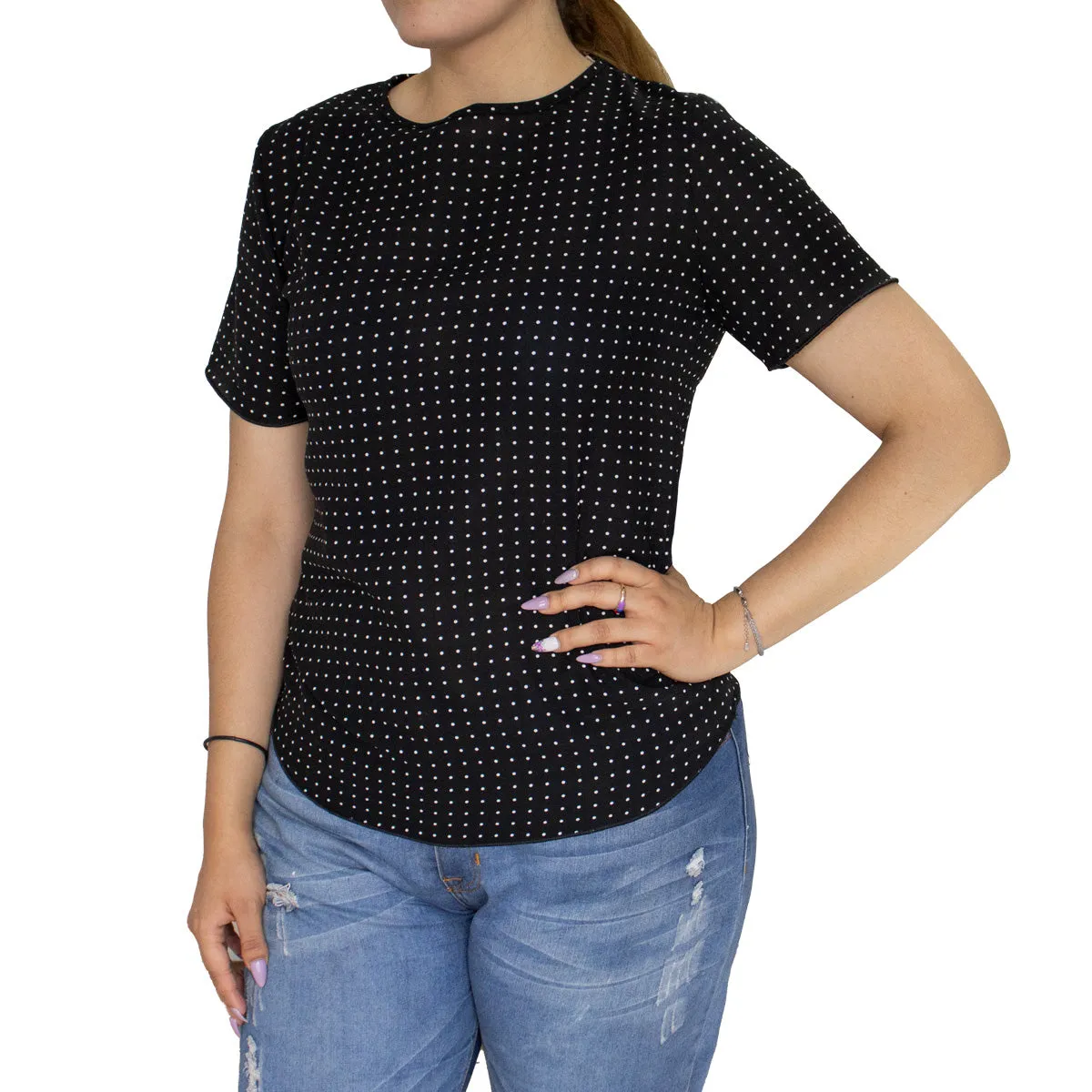 Blusa Casual para Dama con Diseo de Puntos