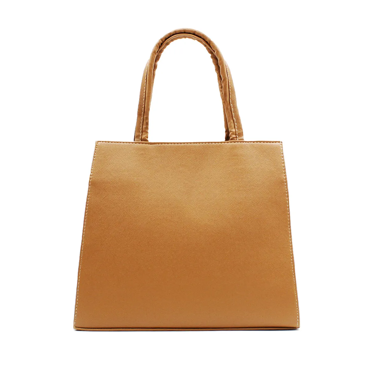 Bolsa Satchel Doble asa Color Camel Exterior Piel sintética de RBCOLLECTION