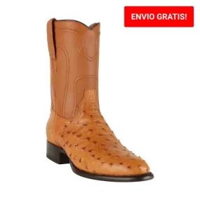 Botas de Avestruz Original Horma Roper Color Miel LAB-690351