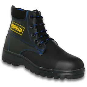 Botas Para Hombre, Acabado Piel, Costura De Color Con Casco Estilo 1003Ch7 Marca Chuyitos Acabado Piel Color Negro Azul