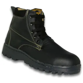 Botas Para Hombre, Acabado Piel, Costura De Color Con Casco Estilo 1003Ch7 Marca Chuyitos Acabado Piel Color Negro Beige