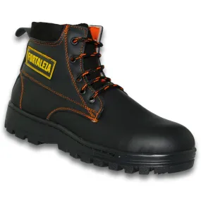 Botas Para Hombre, Acabado Piel, Costura De Color Con Casco Estilo 1003Ch7 Marca Chuyitos Acabado Piel Color Negro Naranja