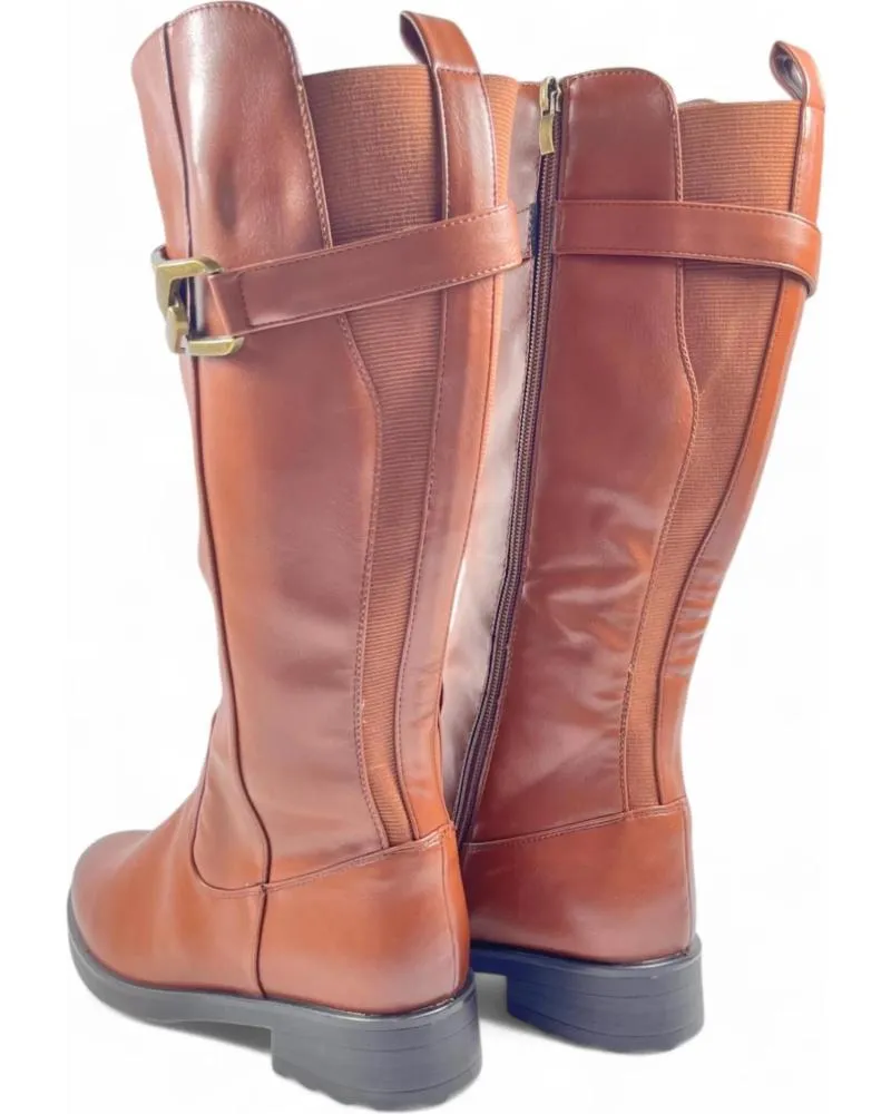 Botas TIMBOS  de Mujer BOTA PLANA MUJER CUERO 130649  MARRóN