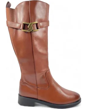 Botas TIMBOS  de Mujer BOTA PLANA MUJER CUERO 130649  MARRóN