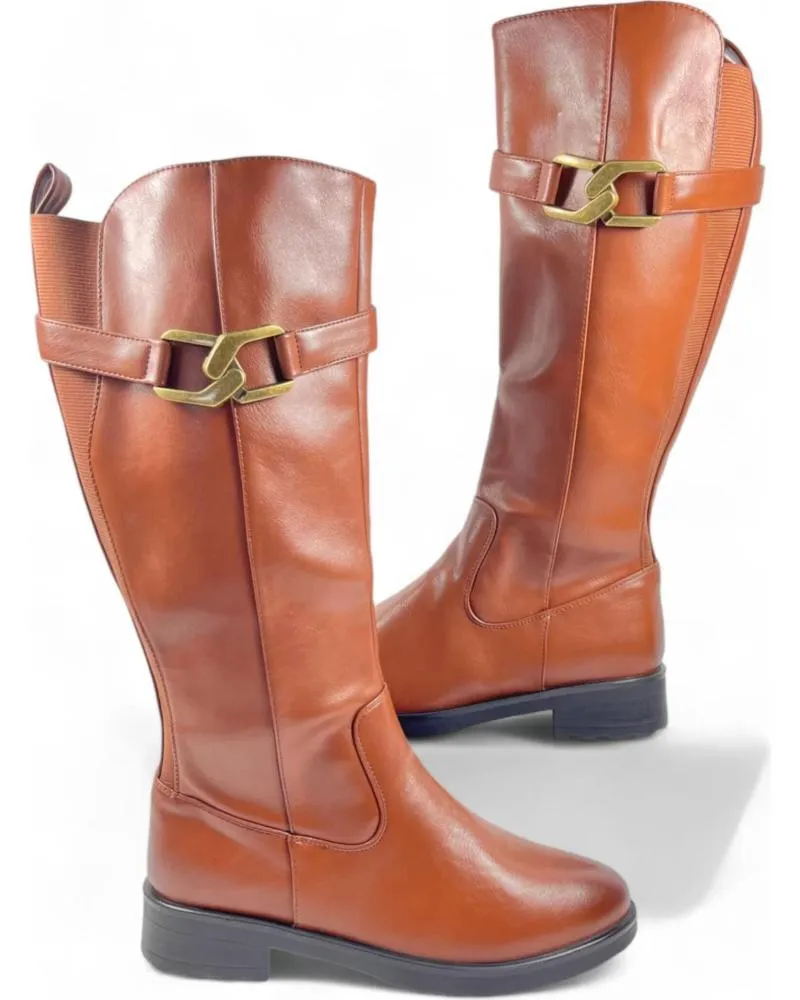 Botas TIMBOS  de Mujer BOTA PLANA MUJER CUERO 130649  MARRóN