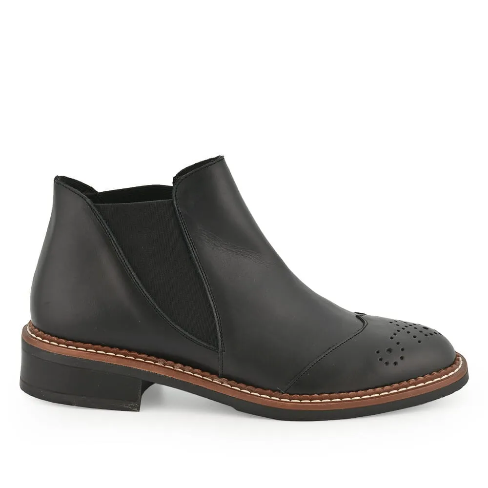 Botin Piel Hobart Negro