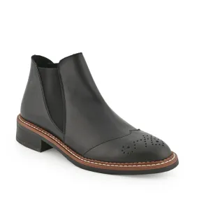 Botin Piel Hobart Negro