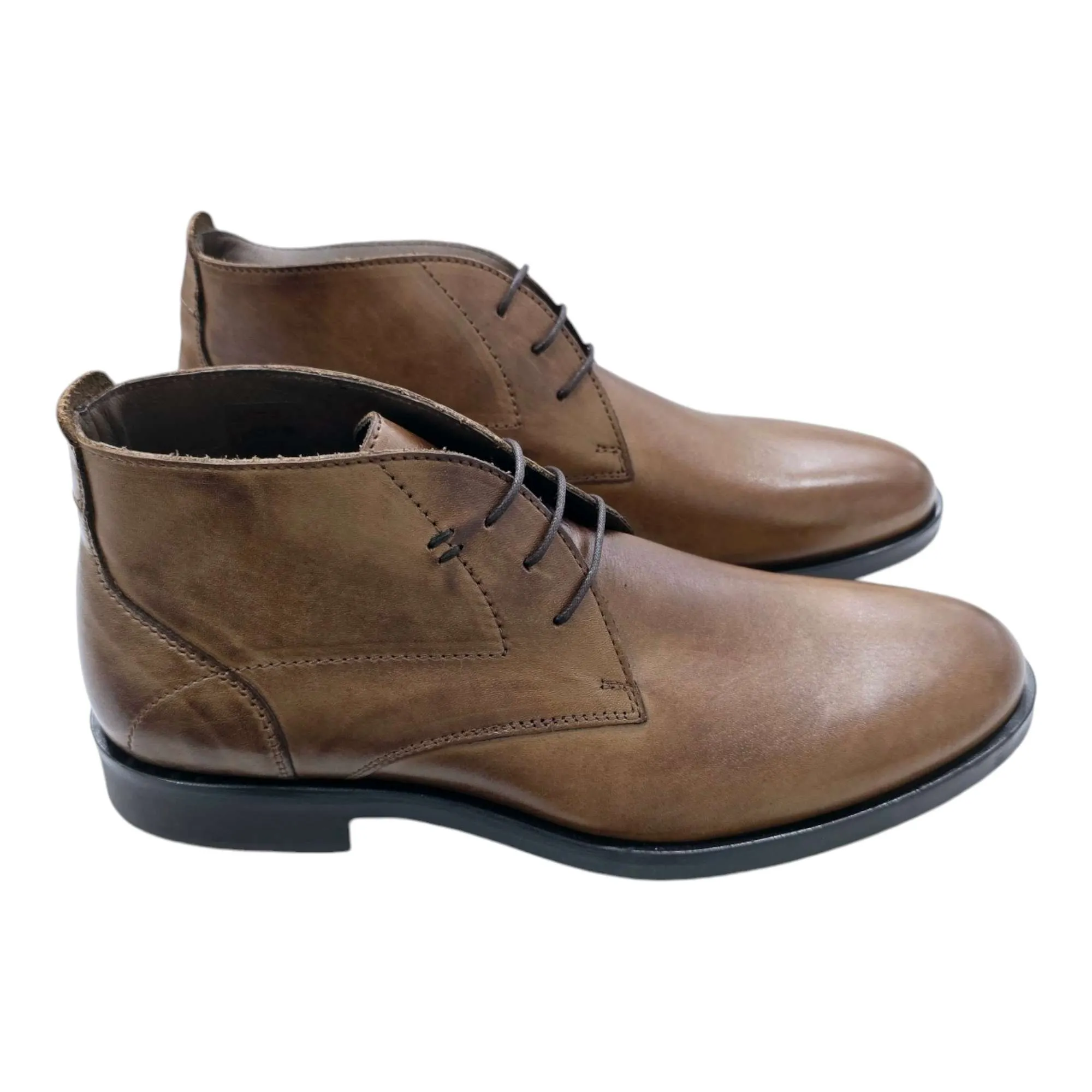 BOTINES HOMBRE CORDONES CLÁSICOS CUERO CUERO