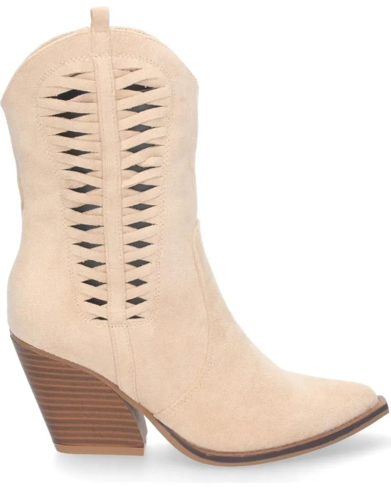 Botines PUNTOSALAO  de Mujer BOTAS COWBOY TACON MEDIO CAMPERO MUJER COLOR BEIGE  VARIOS COLORES