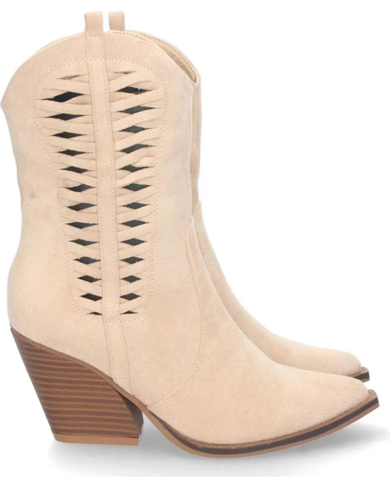 Botines PUNTOSALAO  de Mujer BOTAS COWBOY TACON MEDIO CAMPERO MUJER COLOR BEIGE  VARIOS COLORES