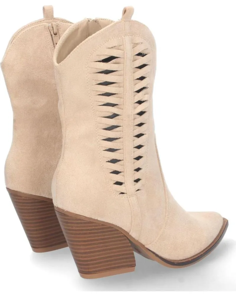 Botines PUNTOSALAO  de Mujer BOTAS COWBOY TACON MEDIO CAMPERO MUJER COLOR BEIGE  VARIOS COLORES