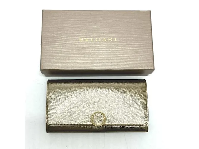 Bulgari Billetera Larga Bvlgari en Oro Metálico Dorado 