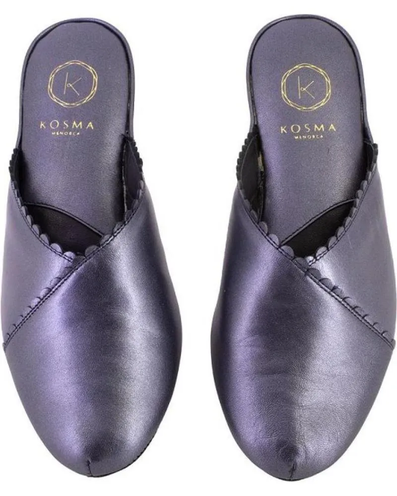 Calzado de casa KOSMA  de Mujer 6558 ZAPATILLAS DE CASA DE MUJER PIEL  AZUL MARINO