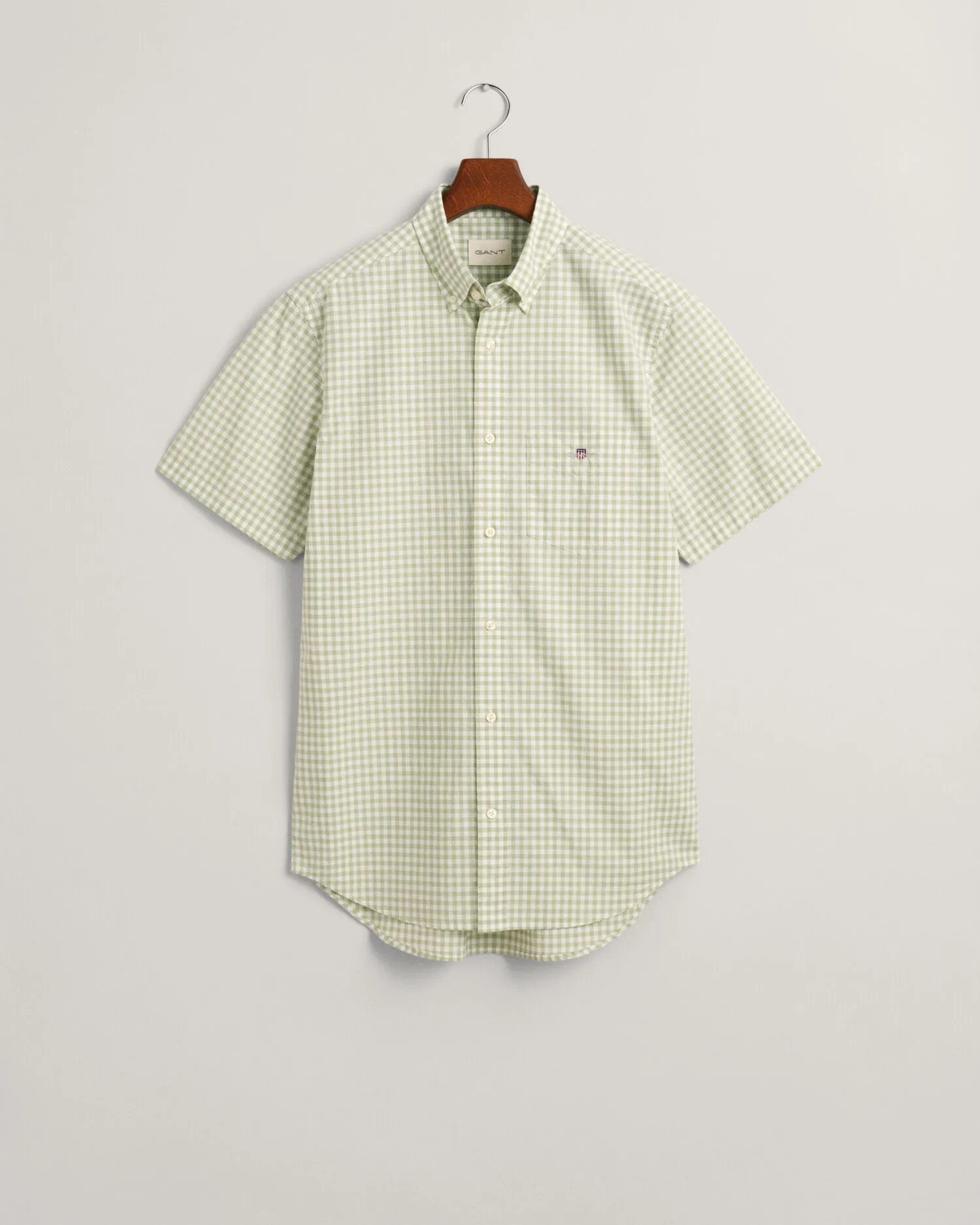 Camisa Regular Fit de manga corta en popelina Gingham