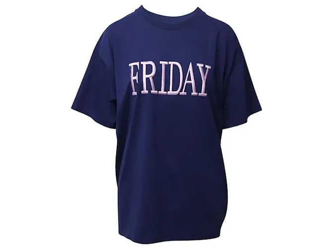 Camiseta Alberta Ferretti Friday de Algodón Azul Marino 