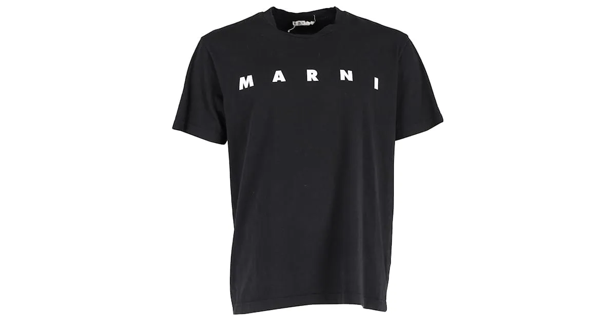 Camiseta con logo Marni de algodón negro 