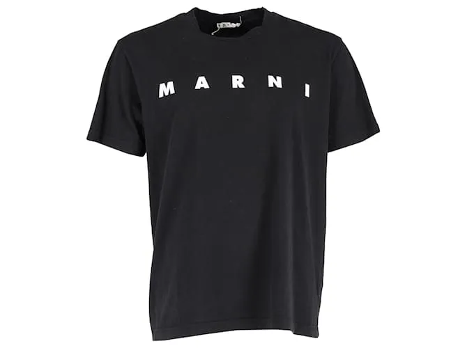 Camiseta con logo Marni de algodón negro 