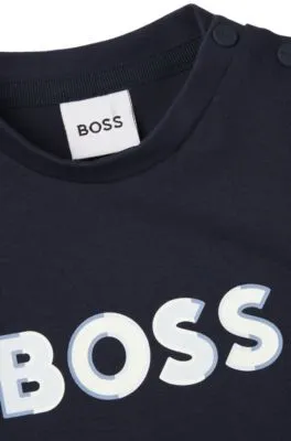 Camiseta de manga larga para bebé en algodón con logo estampado