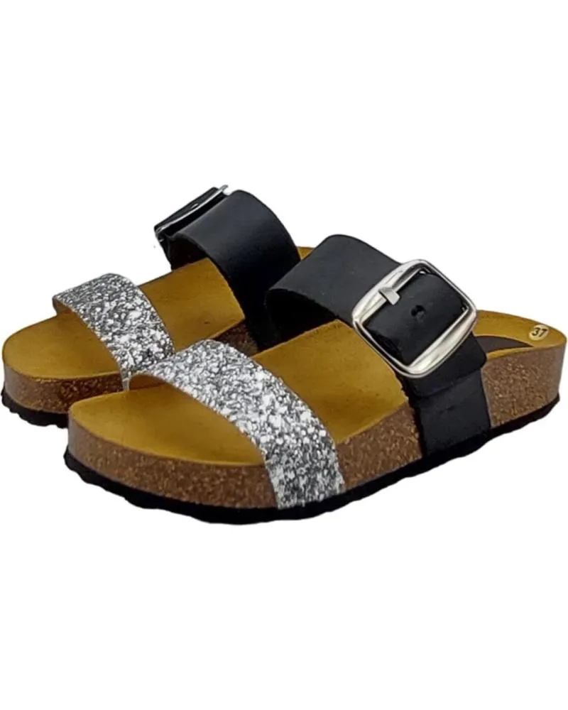 Chanclas de Mujer BUITTOS OF COLORS SANDALIA PIEL BIO BT801045 PLATA