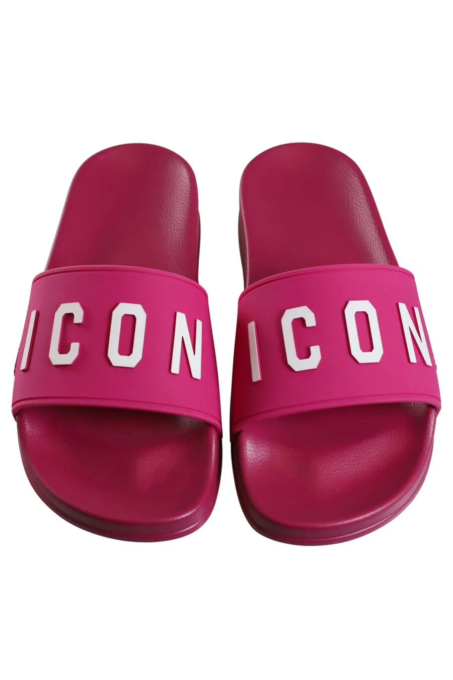 Chanclas fucsia con logo 