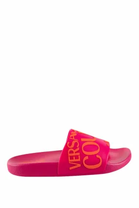 Chanclas fuscia con maxilogo diagonal