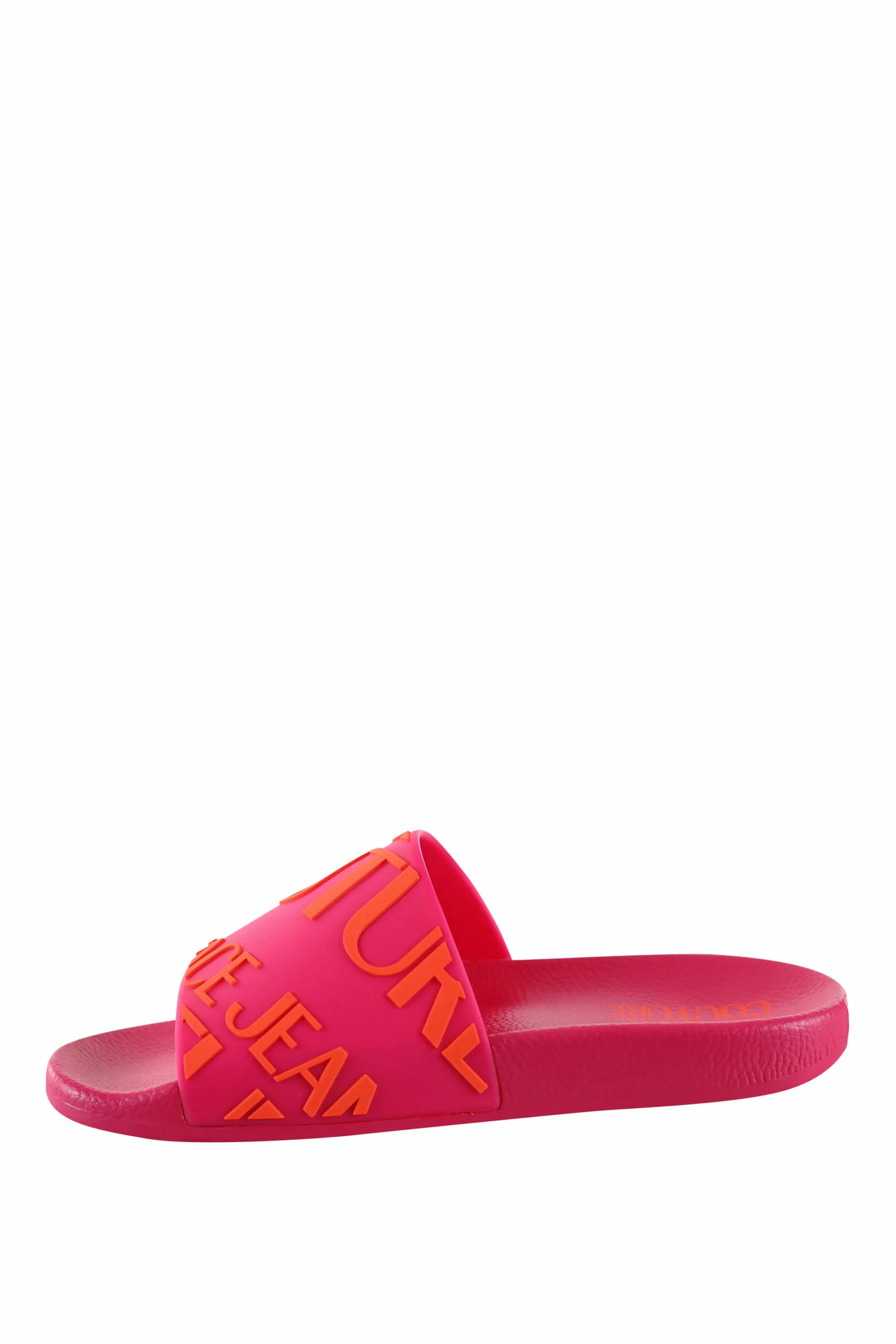 Chanclas fuscia con maxilogo diagonal