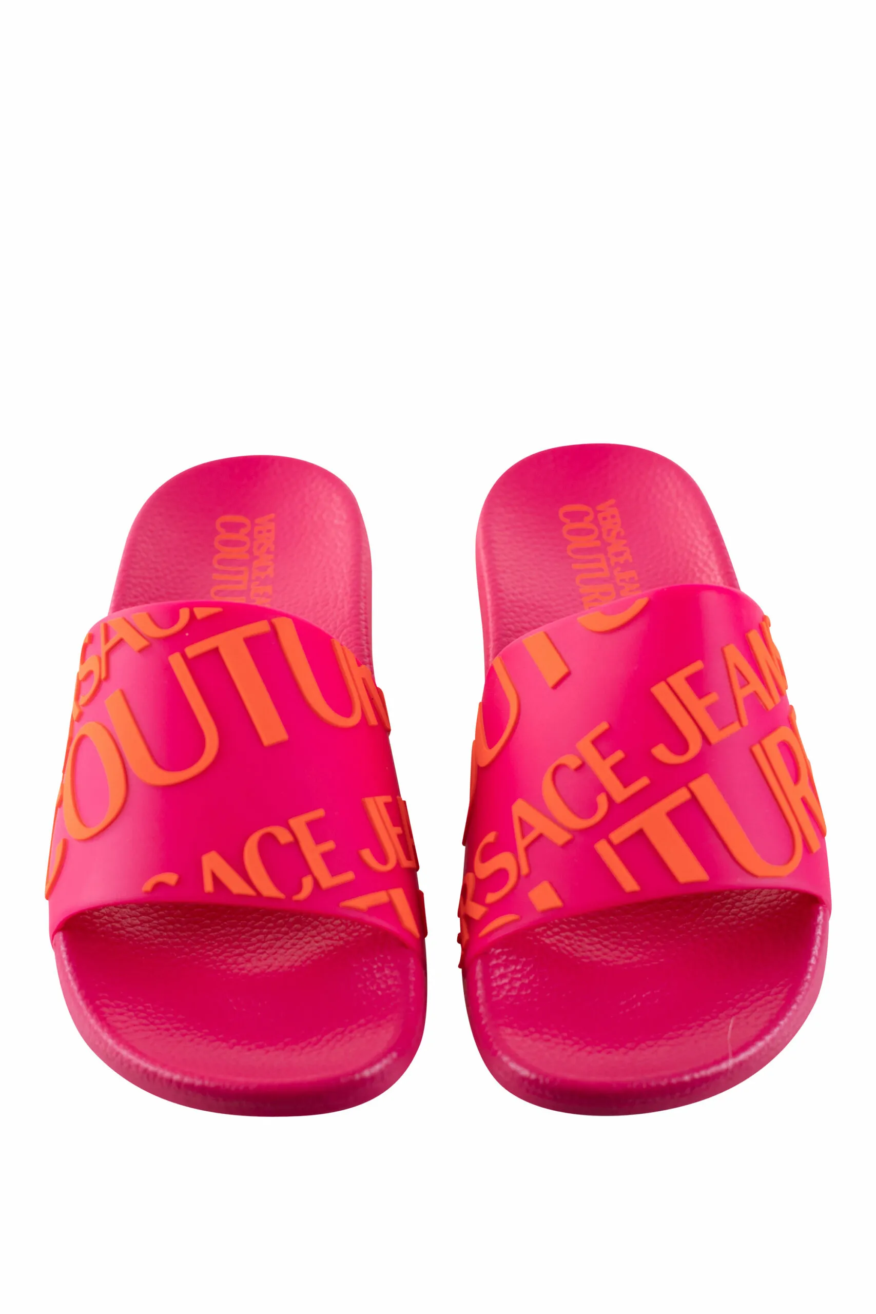 Chanclas fuscia con maxilogo diagonal