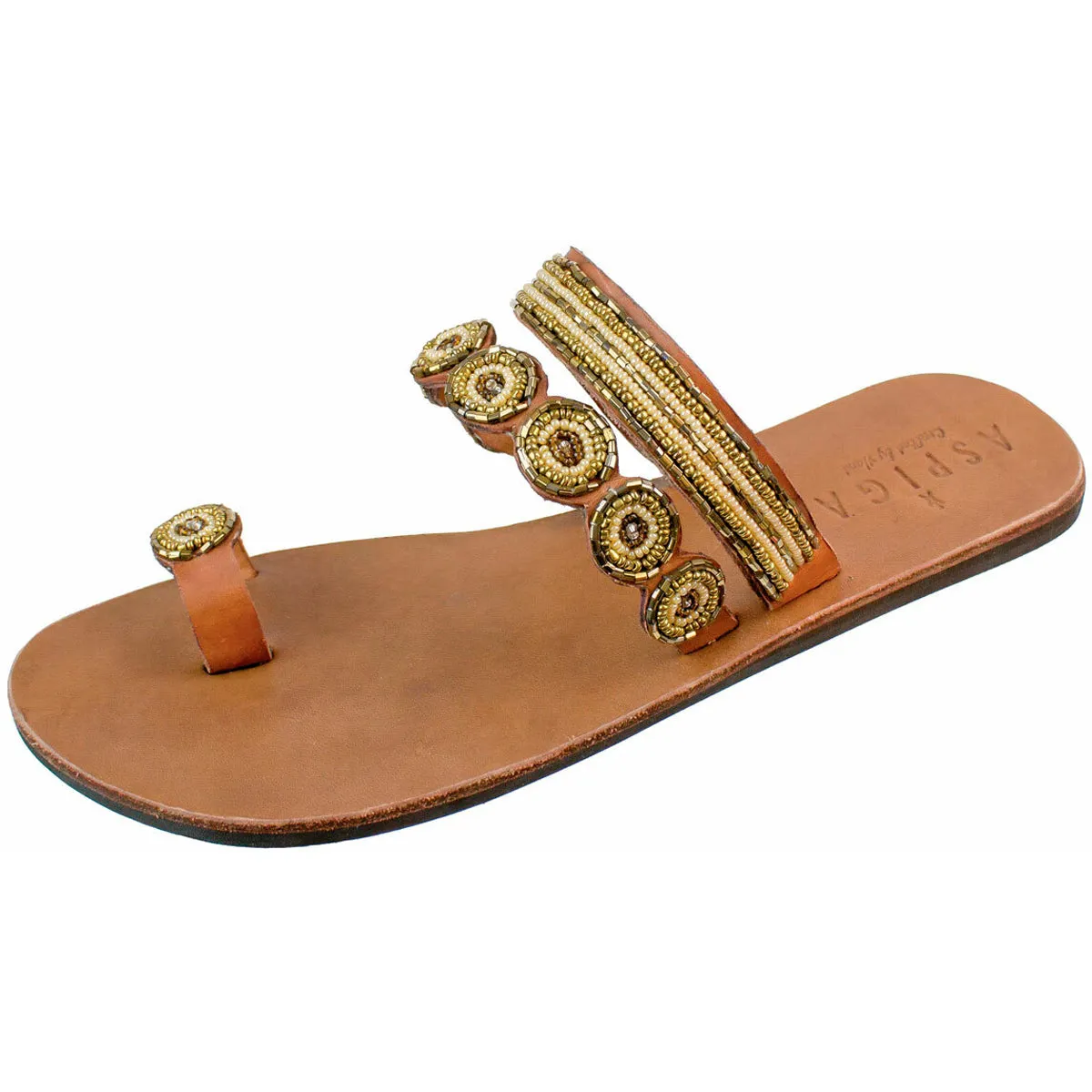 Chanclas Mujer Mabha Flat Sandal Aspiga Oro