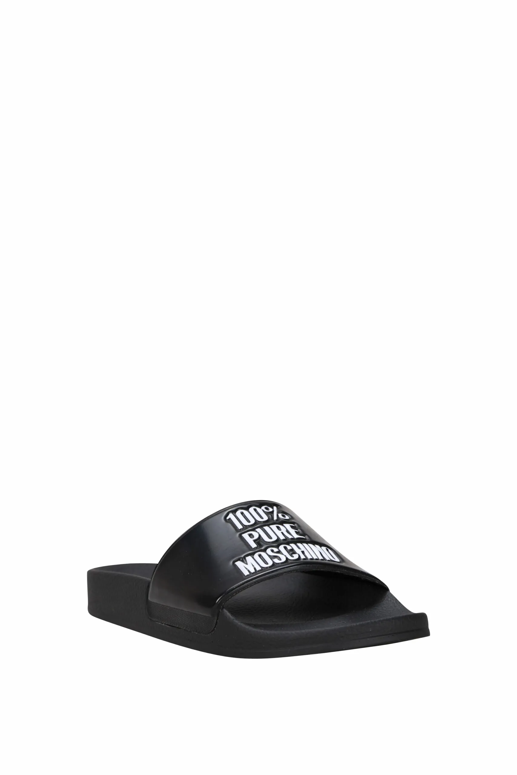 Chanclas negras con logo 