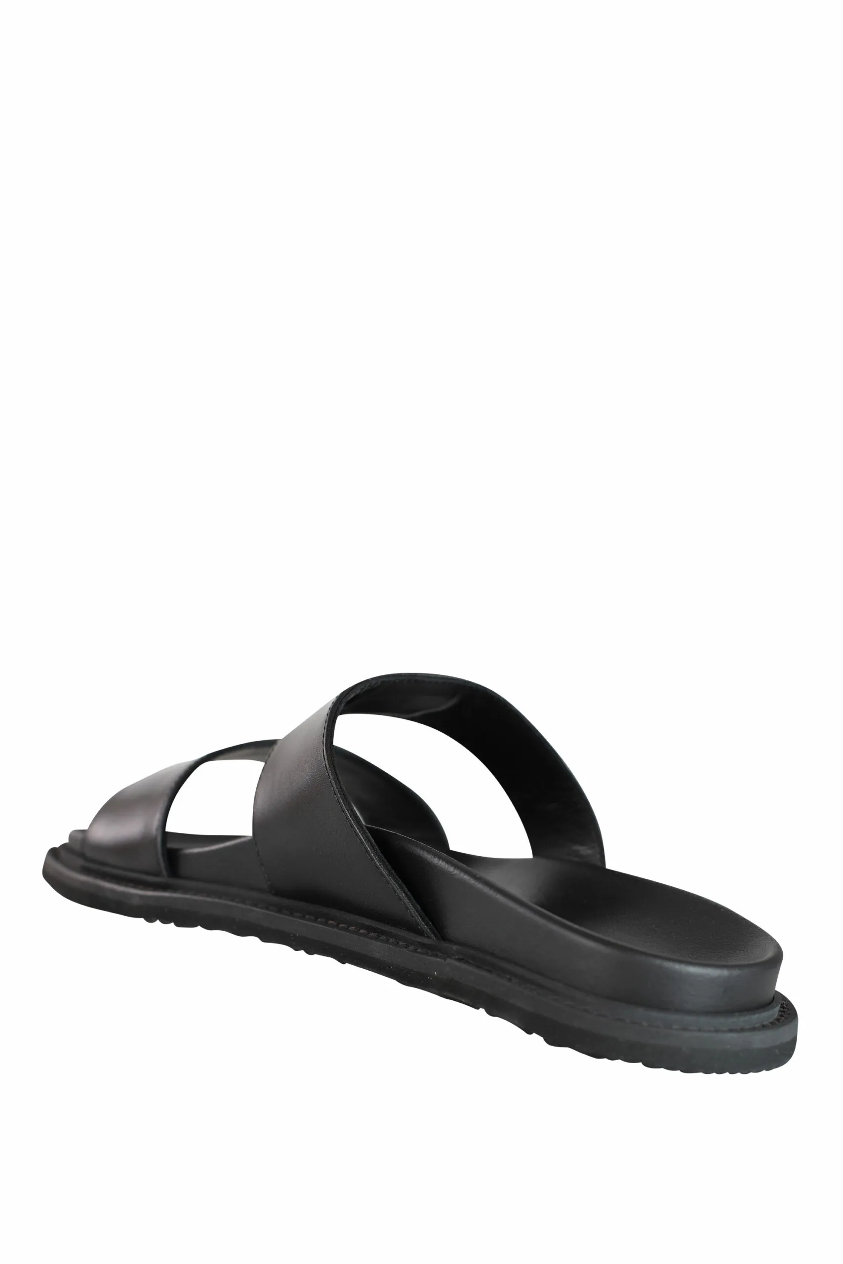 Chanclas negras con logo 