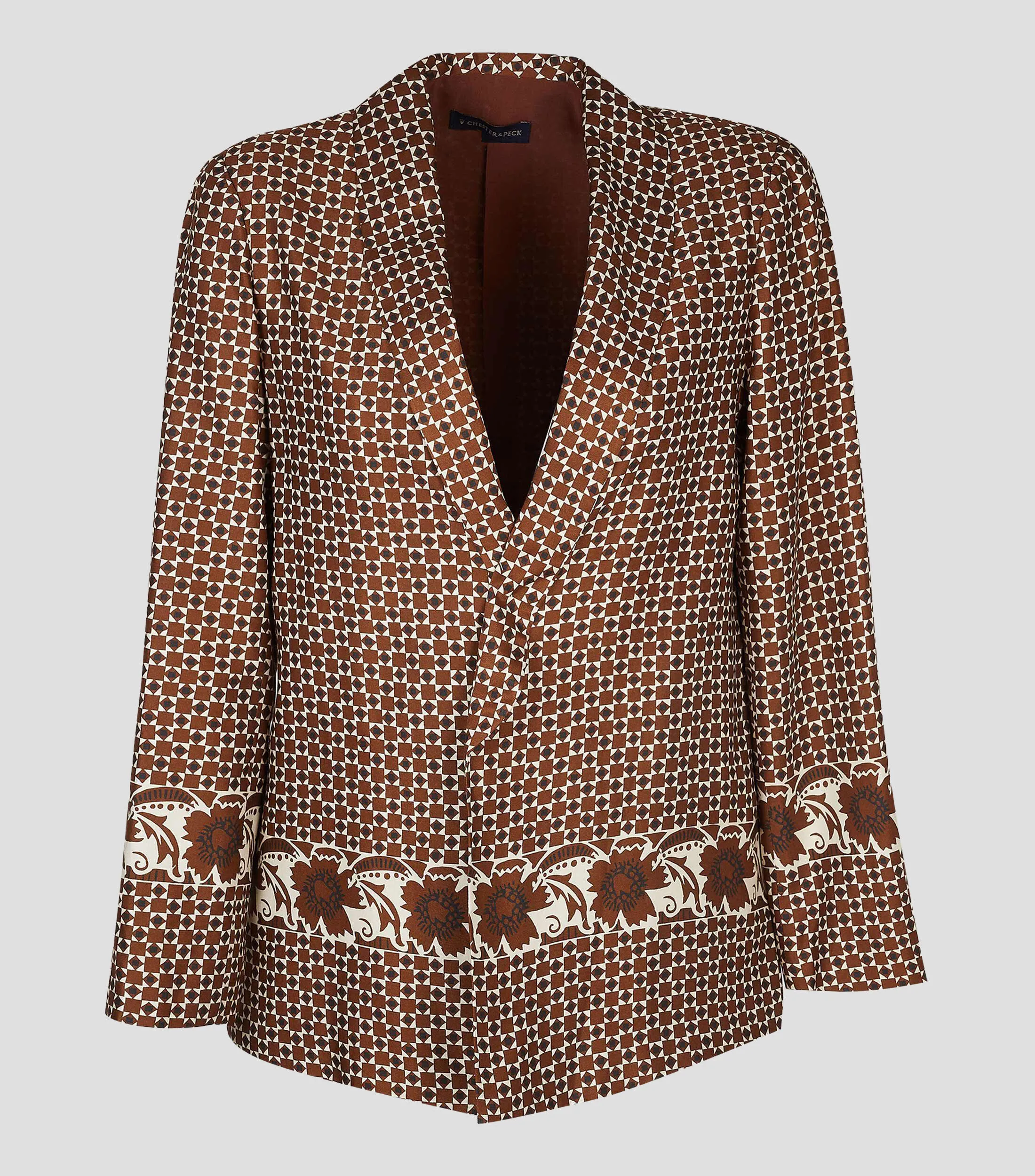 Chester & Peck Blazer abierto estampado Mujer