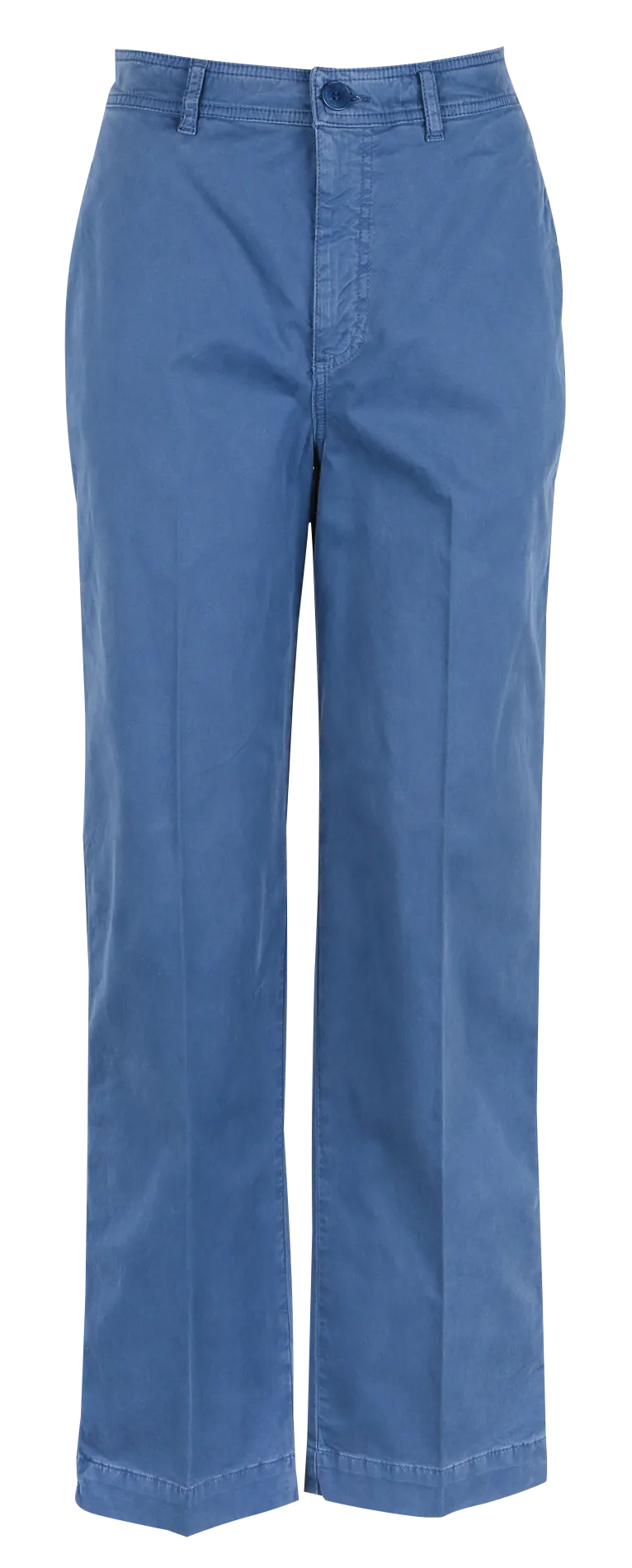 CHINO - Pantalón tapered plisado de mezcla de algodón en azul