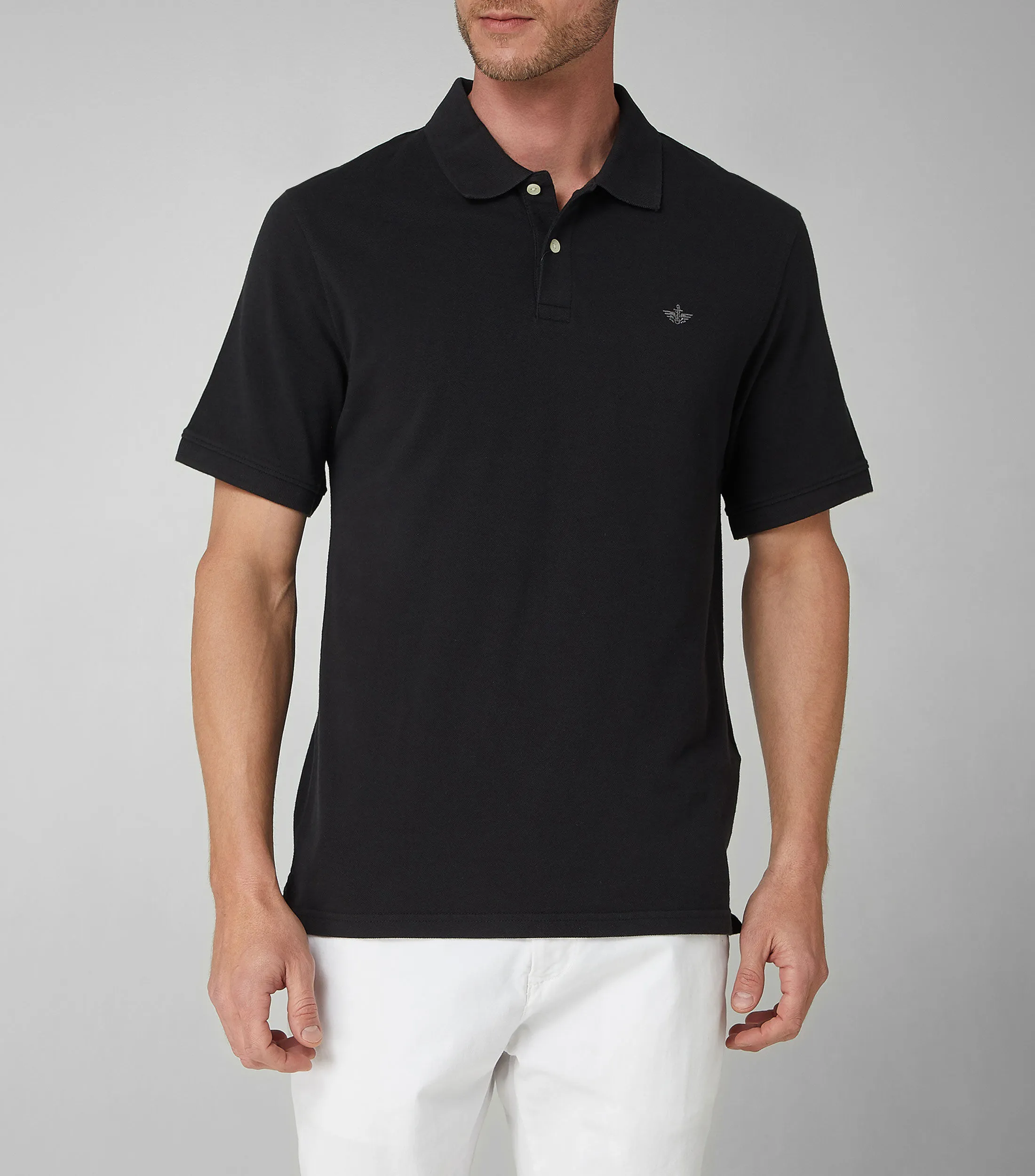 Dockers Playera tipo Polo negra con manga corta Hombre