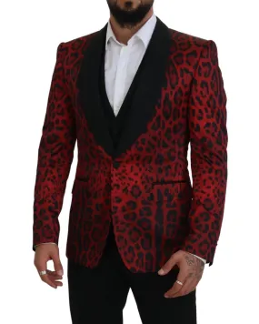 Dolce & Gabbana Traje formal de 3 piezas con estampado de leopardo