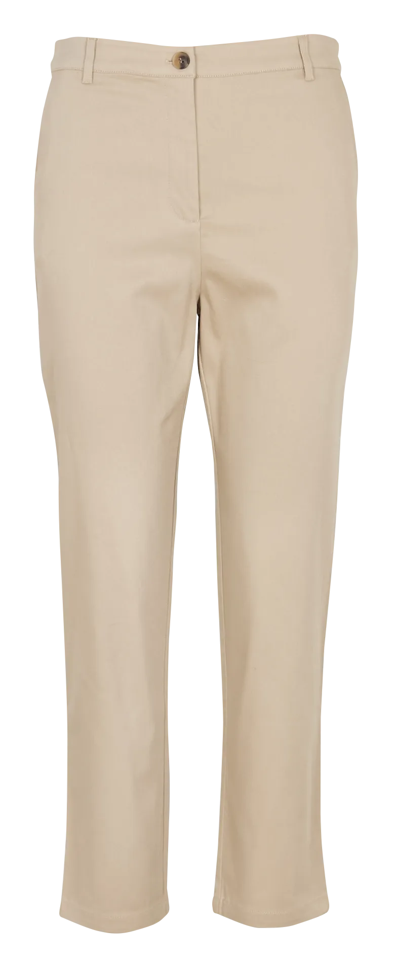 ELANOR - Pantalón chino tobillero de algodón orgánico elástico en beige