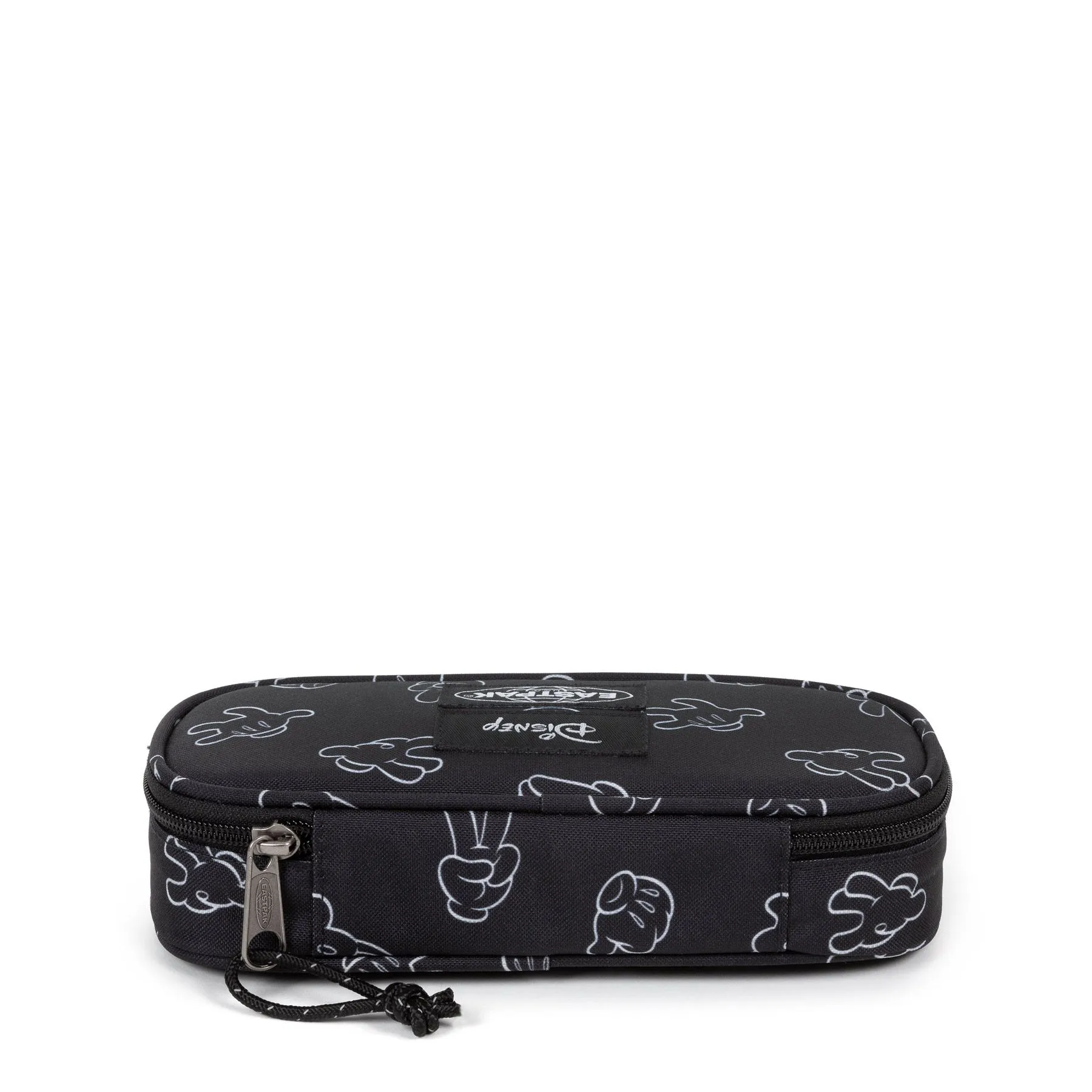 Estuche escolar Eastpak: PLUMIER OVAL SINGLE EK8E9 MICKEY HANDS (EDICION ESPECIAL) blanco y negro